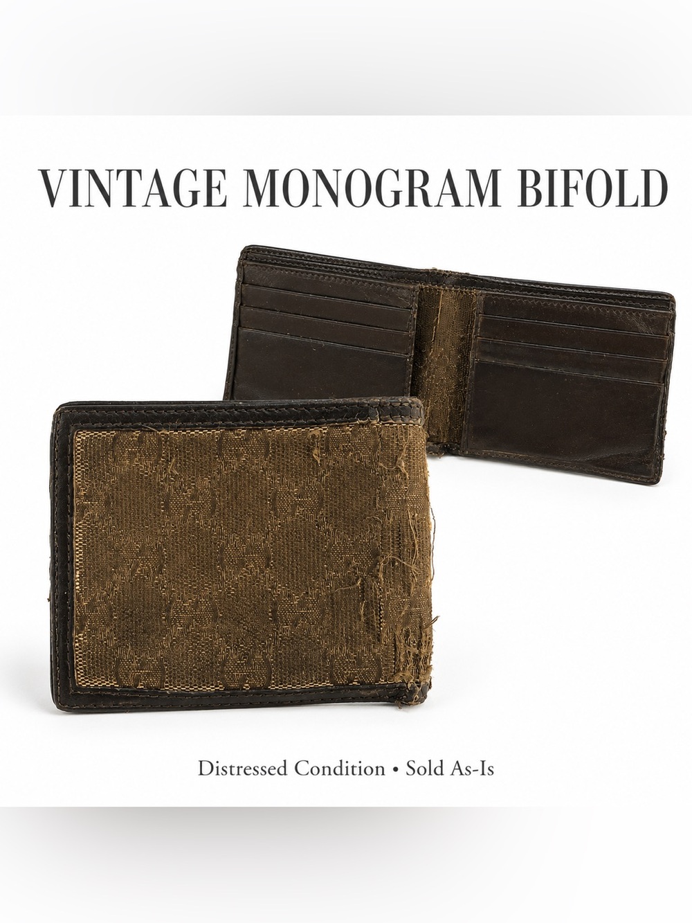 Vintage GG Monogram Bifold Wallet - Brown